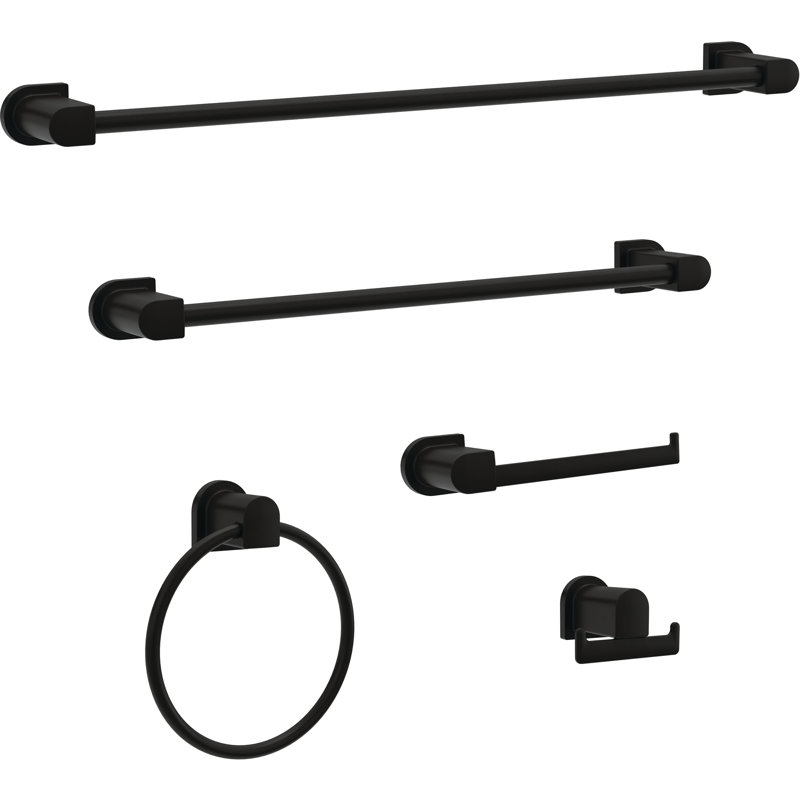 Matte Black Wall Mounted 18-inch Towel Bar