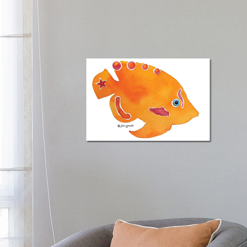 Fish Orange by Jo Lynch - Wrapped Canvas Gallery-Wrapped Canvas Giclée, 45.72cm H x 66.04cm W