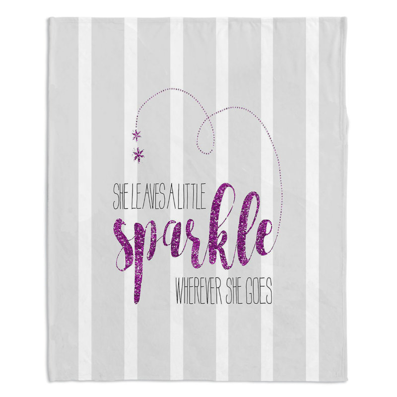  Jeté She Sparkles, l 68 po x L 80 po, Rose / Gris