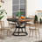 Round Dining Table for 4-6, 47 inch Wood Dining Room Table with Storage Shelf, Brown & Black, No Chairs-237253227-237253228