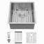 Évier de cuisine encastrable 13 po - 13 po x 15 po x 9 po - Évier de cuisine en acier inoxydable encastrable à profondeur unique de calibre 16 de 9 po