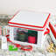 Boîte de rangement d'ornement moyen en canne de bonbon en polyester crème et carton-981551070