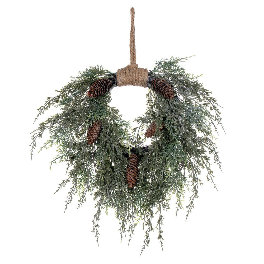 Gurasees Snow Cedar Pinecones Polyvinyl Chloride (PVC) Wreath The Holiday Aisle® 