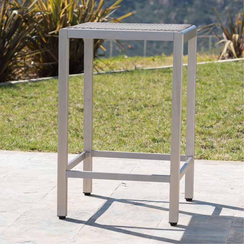 Table de bar d'extérieur en aluminium 43 po, Gris foncé