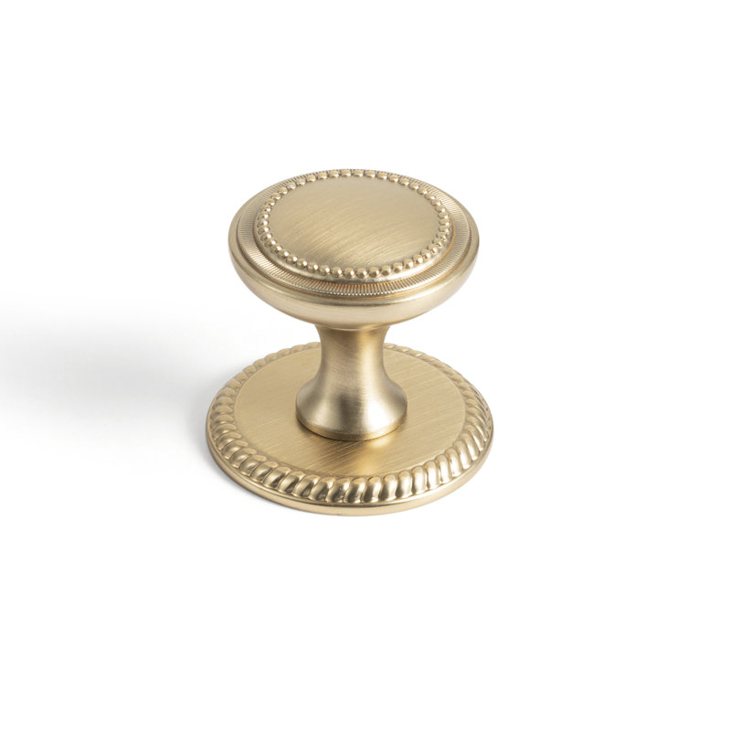 Poignée champignon 1,3 po avec contre-plaque ronde, Bronze champagne, G027Y