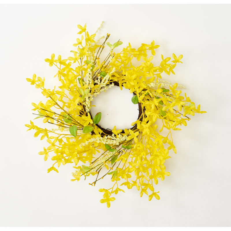 20" Artificial Forsythia Wreath