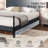 Modern Corduroy Upholstered Platform Bed with Metal Poster,LED Light & Arch Headboard-89440980-89440982