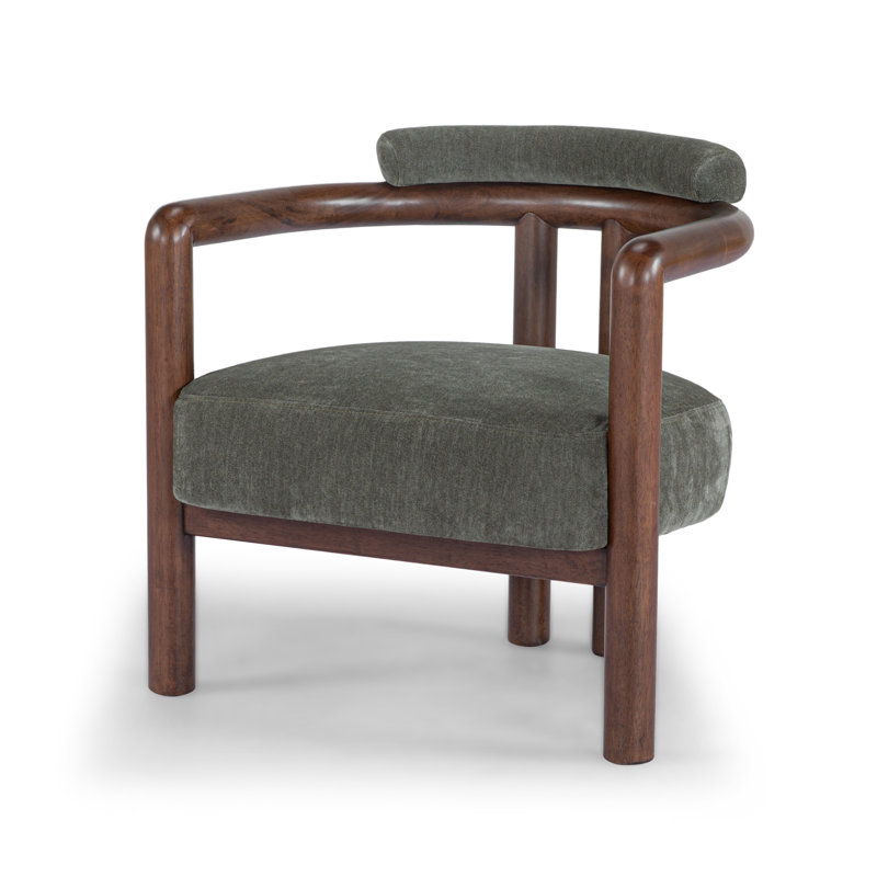 Fauteuil demi-tonneau de 27 po de large Tilde, Chenille Forest Performance