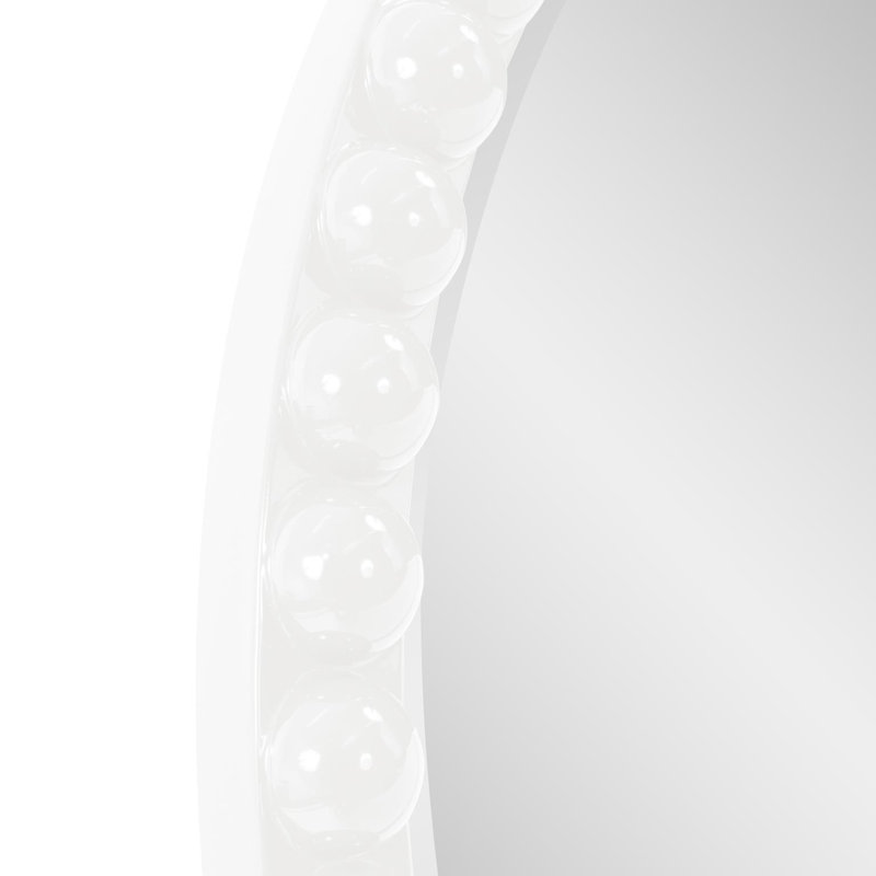 Darlene Round Mirror, White