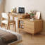 Bureau et commode multifonctionnels en L en bois massif avec commode-65808965