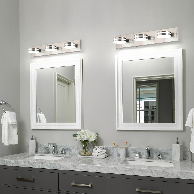 Ravo LED  Vanity Light High Transmittance and Dimmable 5500K with 270° Rotatable Head, Brushed Nickel, 3 Lights