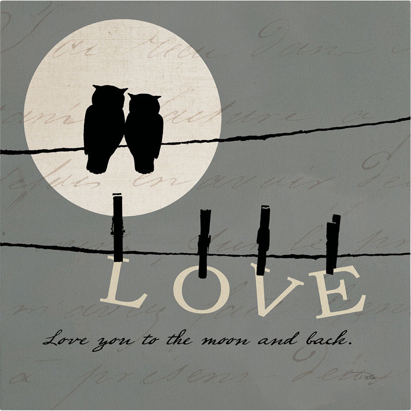 « moon lovers i » par "pela studio, art textuel sur toile tendue, H 18 po x l 18 po x P 2 po