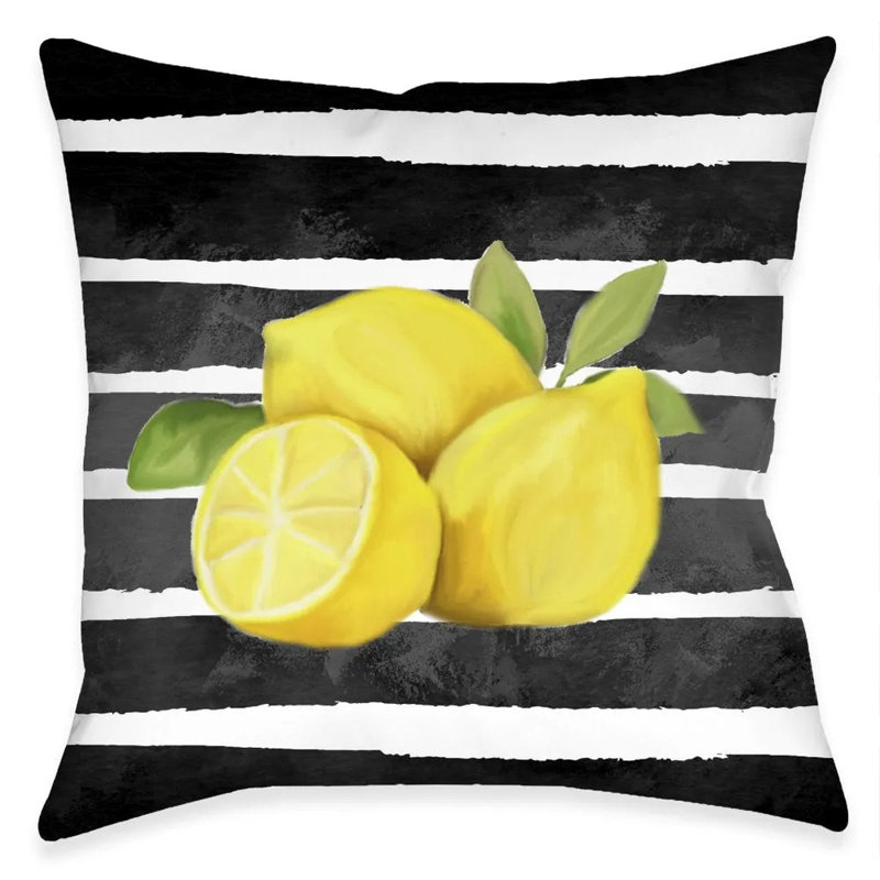 Chic Lemons Polyester Throw Pillow