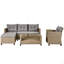 U_STYLE Extérieur, Ensemble de meubles de patio, Ensemble de conversation 4 pièces Canapé modulaire en osier avec coussins de siège