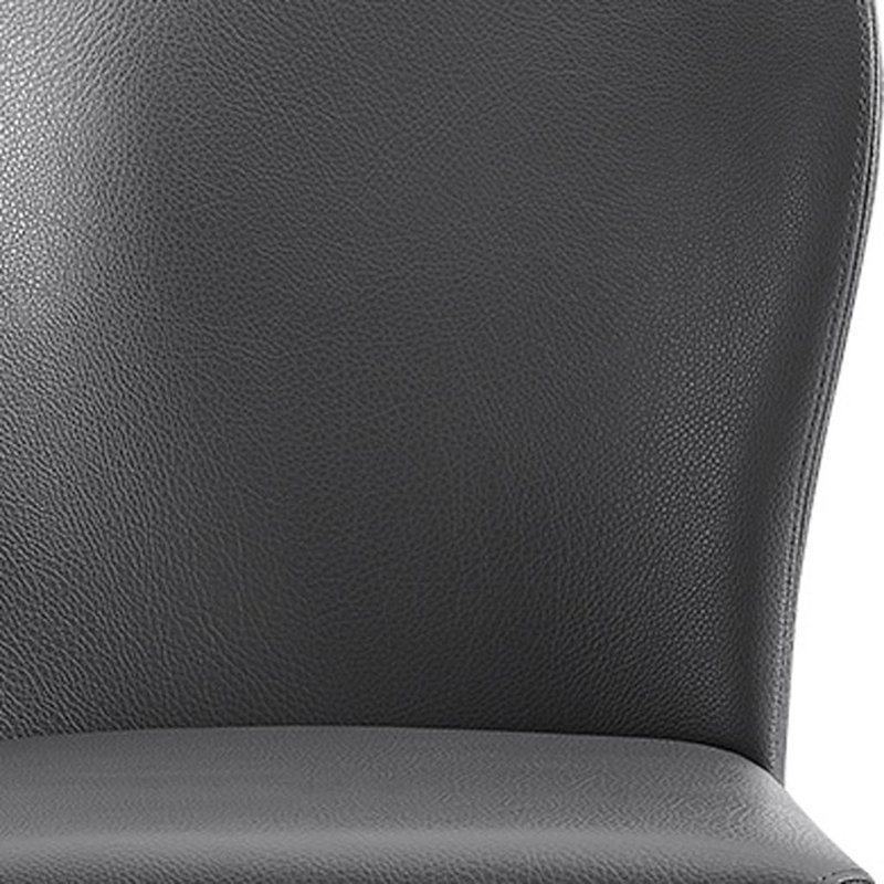 Ensemble de deux chaises d'appoint de salle à manger rembourrées en similicuir gris