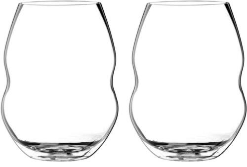 Red swirl glass martini glasses Set of 2