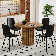 42" Modern Round Dining Table Set Fluted For 4-6 Person