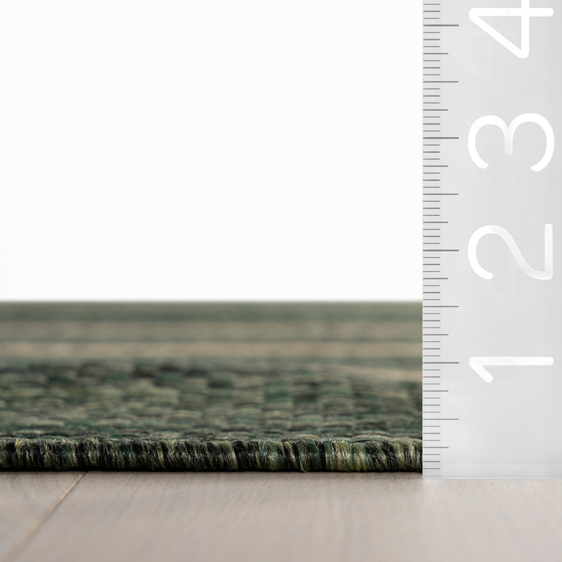 Tapis intérieur / extérieur Arissea, Rectangle 6 pi 7 po x 9 pi, Vert