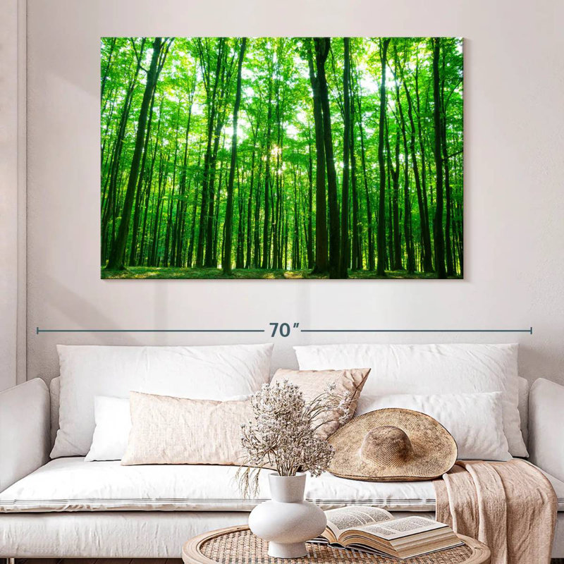 Alvord Sunlit Green Forest, 34" H x 51" W