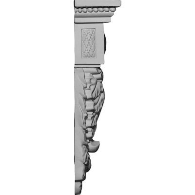 Endurathane Hampshire Large Drop Corbel, 4 1/4"W x 2 1/2"D x 10 7/8"H, Factory Primed
