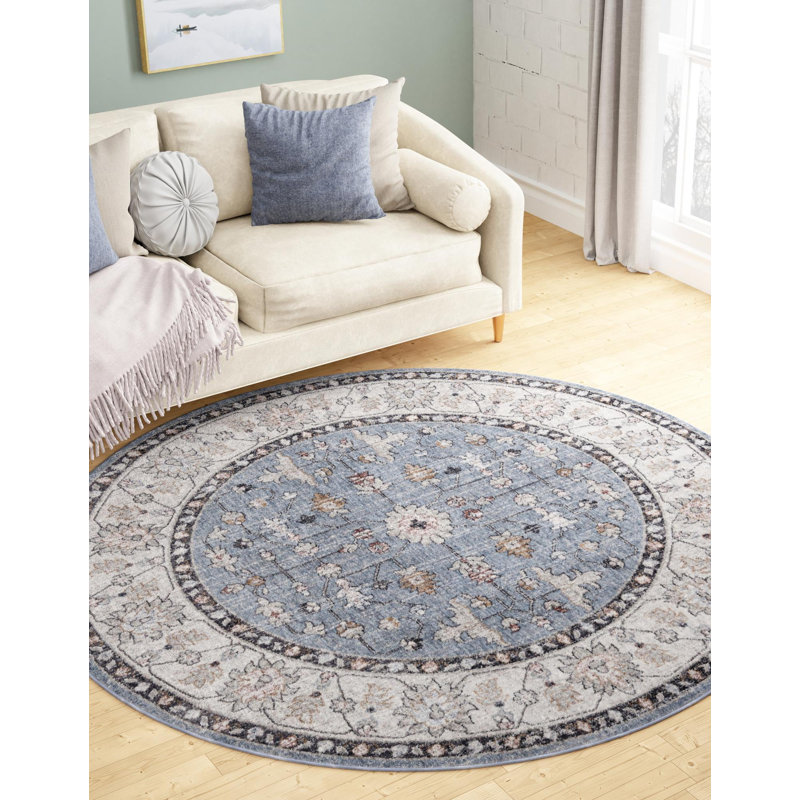 Erica Floral Indoor Rug, Round 3'3"