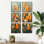 Orange orange, jardin de soucis parfumés - souci, art mural, ensemble de 6
