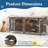  79" Dog Crate Furniture For 2 Dogs, Large Dog Kennel With 360° Rotating Feeder Bowls, Indoor Double Dogs Crates With 4 Doors, Wooden Crate Tv Stand With Removable Divider-1624722008