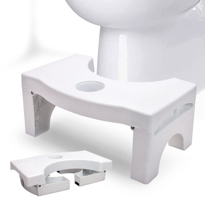 Foldable Toilet Potty Stool For Adults, 7"" Heavy Duty Plastic Portable Squatting Poop Foot Stool With Freshener Space, Bathroom Non-Slip Toilet Assist -  SHIRLEY'S OFFICE FURNITURE, LLC, QWB095HC762Y