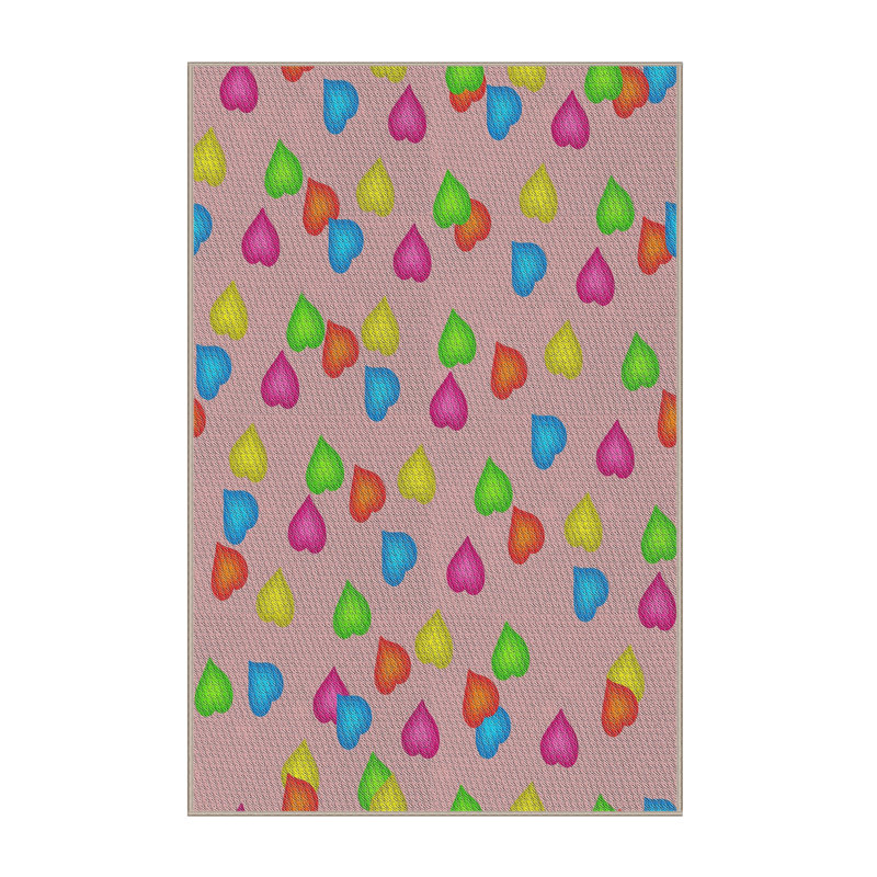 Tapis jaune / orange / rouge Lockhart, Rectangle 5 pi x 7 pi