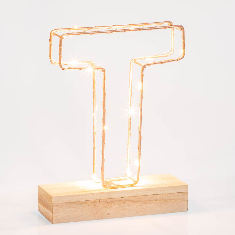 Light Up Letter  | Personalised Initial Copper Letter Light LED Alphabet Light Jim, T