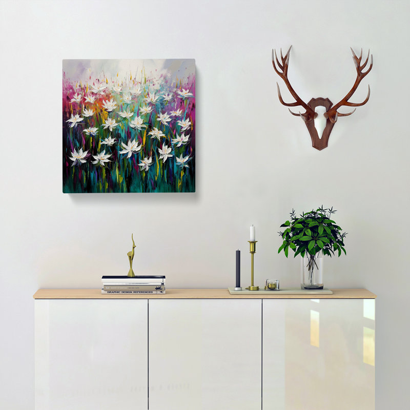 Lily Flower Color Field Painting No.3 - Wrapped Canvas, 50cm H x 50cm W x 3cm D
