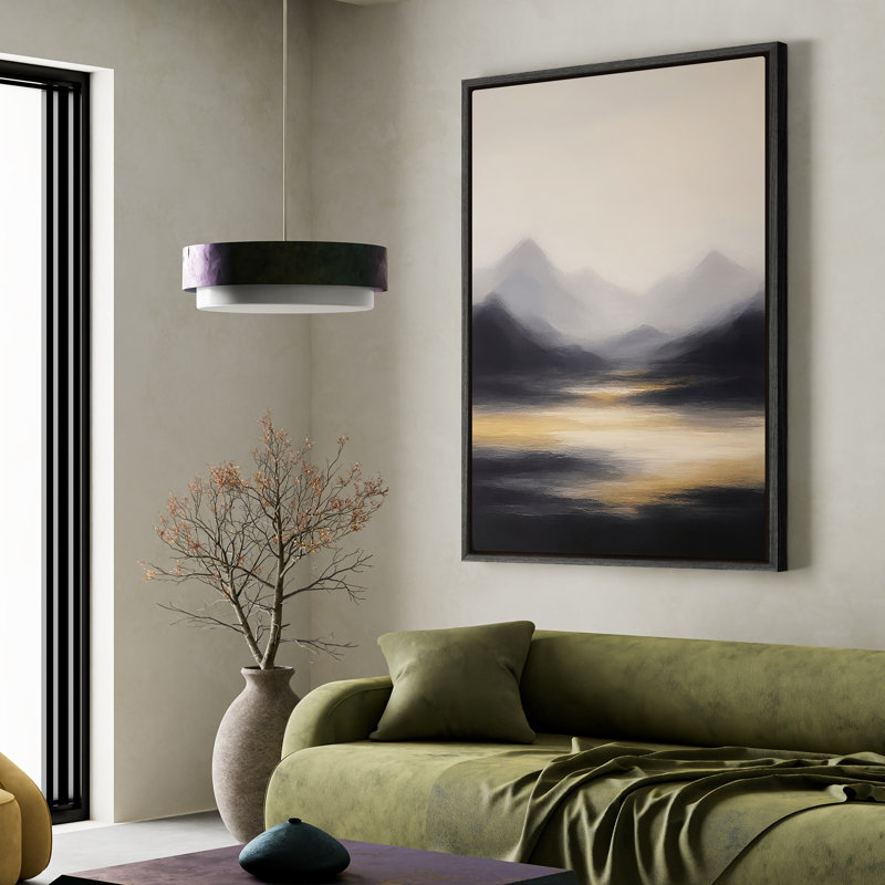 Art mural encadré, impressions murales pour chambre à coucher, H 36 po x l 24 po, Noir