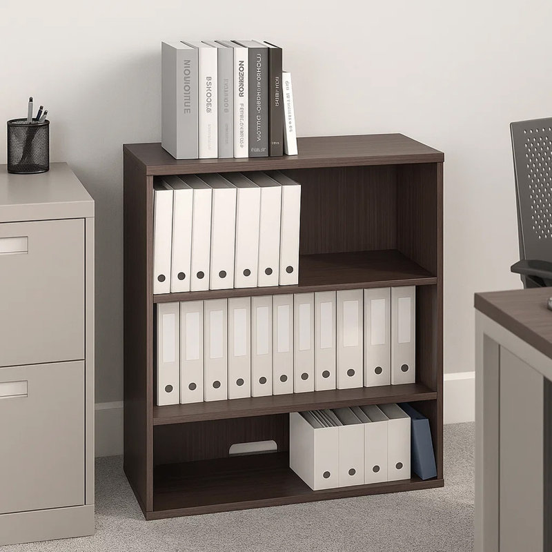 Bibliothèque bahut à 3 tablettes Mery, Bois flottant gris