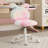 Children's Swivel Chair With Cute Rabbit Backrest, Adjustable Height 5 Caster Activity Chair, Study Chair For Bedroom And Study Desk-1662352356