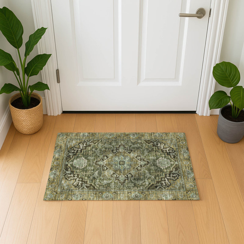 Tapis de qualité supérieure Mayfield Global, 1 pi 8 po x 2 pi 6 po, Olive