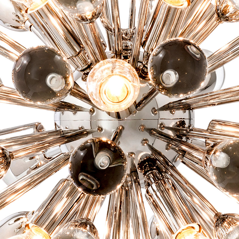 Antares 12 - Light Chandelier, Nickel, 79" H x 20" W x 20" D