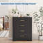 Commode 4 tiroirs en bois avec poignées dorées, commode moderne pour la chambre à coucher, armoire de rangement pour le salon-309060789