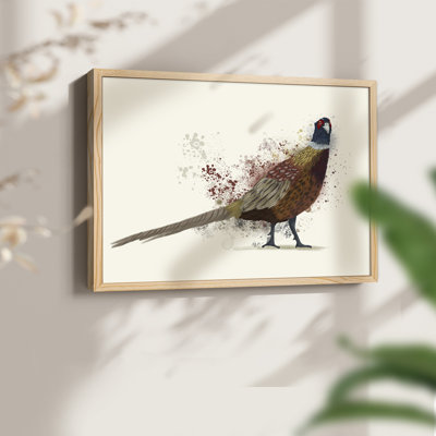 Pheasant Splash 2 -Framed Print - Restickable