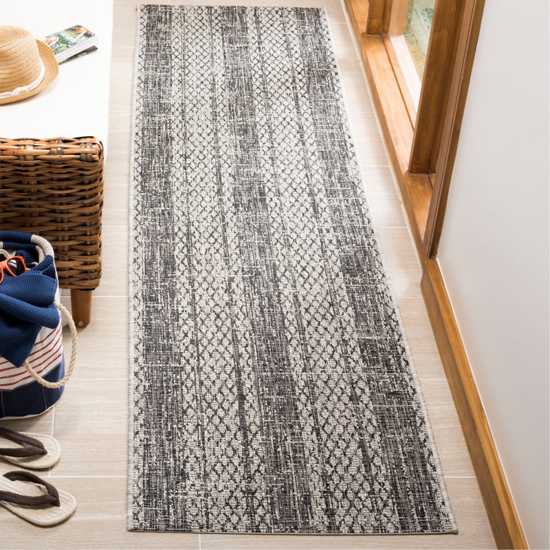 Tapis intérieur / extérieur à rayures Herefordshire Performance, Tapis de couloir 2 pi 3 po x 6 pi 7 po