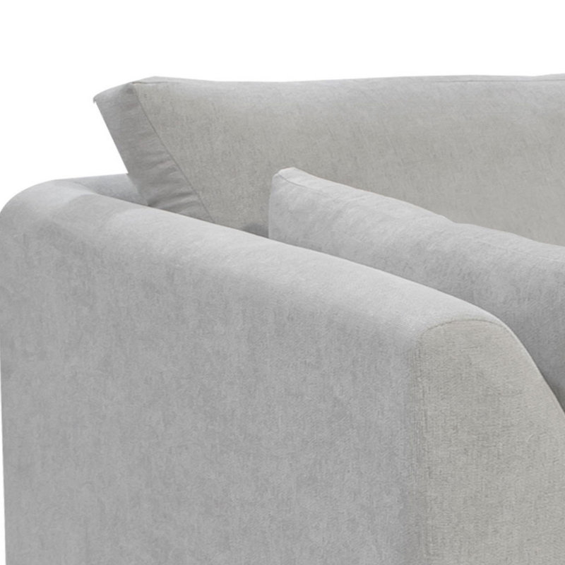Structure et base en bois Romul, canapé, Polyester beige, H 36,5 po x l 68,5 po x P 38,5 po