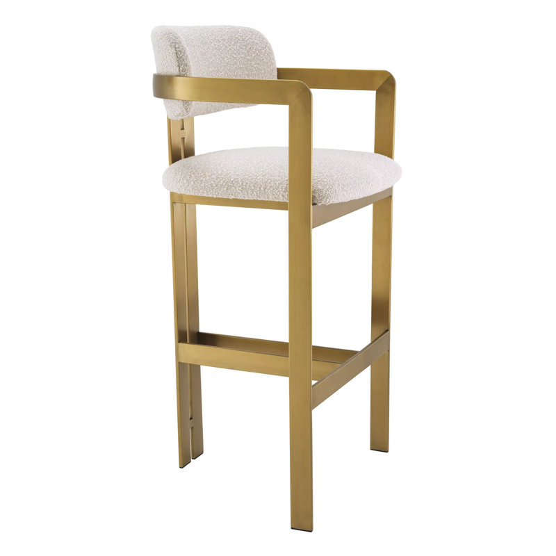 Donato Upholstered Stool with Metal Frame, Bar Stool (32" Seat Height)