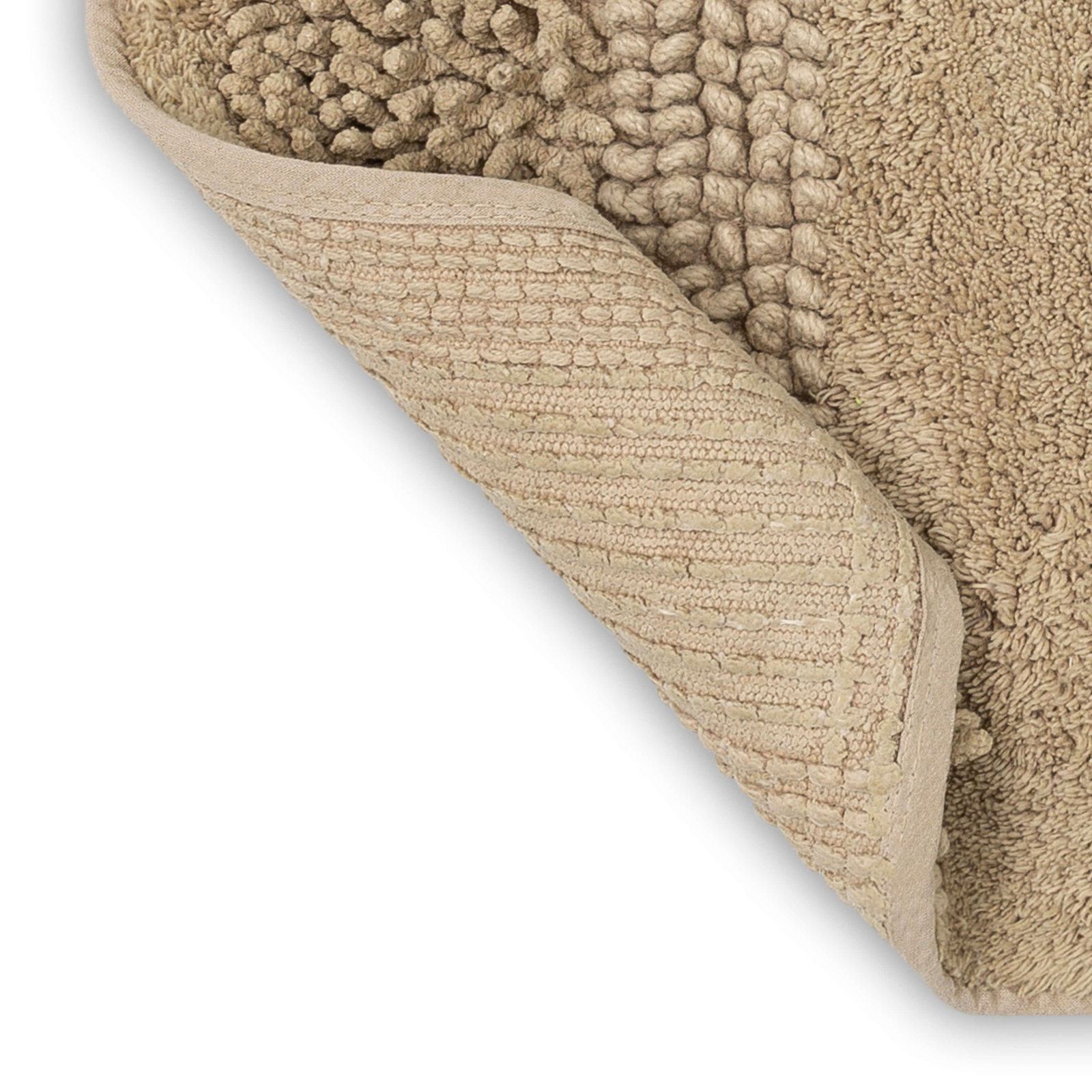 Laverne Cotton Bath Rug, 27" W x 45" L, Taupe