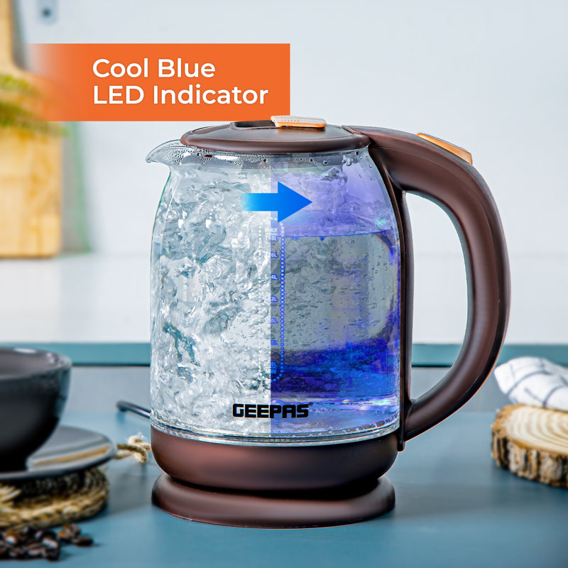 Geepas 1.8L Glass Electric Tea Kettle