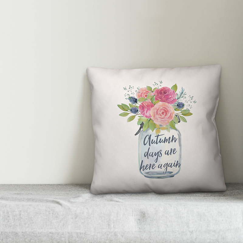  Coussin décoratif Autumn Days Are Here Again, 20 po x 20 po