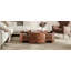 Table basse rotative en bois avec 2 tiroirs Burl