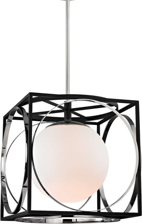 Wadsworth 1 - Light Pendant, 18.5" H X 17.75" W X 17.75" D, Polished Nickel