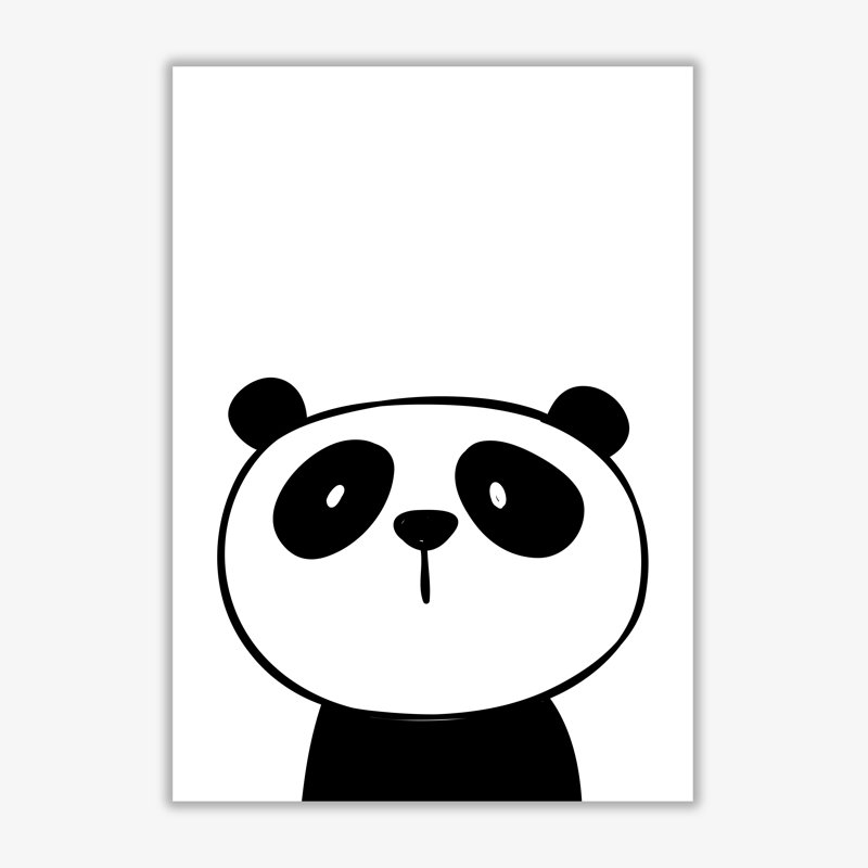 Scandi Panda - Painting, No Frame, 30 cm H x 21 cm W x 1 cm D