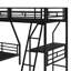 Lit simple superposé simple avec lit mezzanine simple attaché, avec bureau, métal