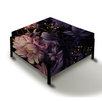 Enchanted Dusk Moody Patterns - Floral Large Square Ottoman