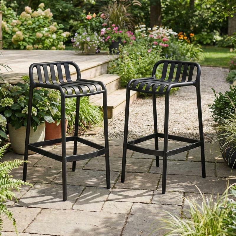 Outdoor 77cm Bar Stool, Black